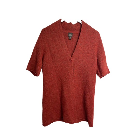 Eileen Fisher‎ Women’s Wool Italian Yarn V-neck Button Front Sweater Coat Small - Picture 1 of 4